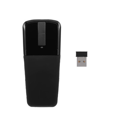 

24G Wireless Mouse with USB Arc Mouse with Touch Function Folding Optical Mice with USB Receiver Bending Mouse for PC LaptopBlac