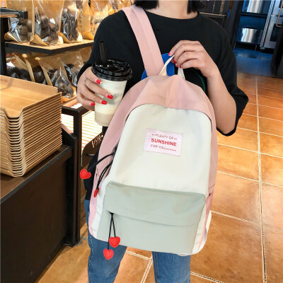 

Ancient feeling girl double shoulder bag female Korean version of the original ulzzang college students simple campus schoolbag wa