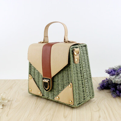 

Tailored Womens Bohemian Straw Beach Tote Handbag Handmade Crossbody Bag
