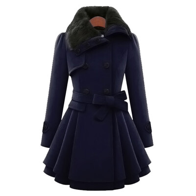 

Women Solid Warm Long Sleeve Blazer Jacket Outwear Coat Lapel Collar Overcoat