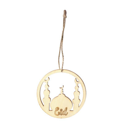 

10pcs Muslim Ramadan Eid Mubarak Wood Hollow Pendants DIY Hanging Ornament