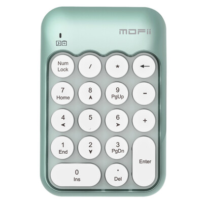 

Mofii X910 Wireless Notebook Digital Keypad USB Wired Keyboard Mini Financial Accounting Keyboard Bank Keyboard White Green