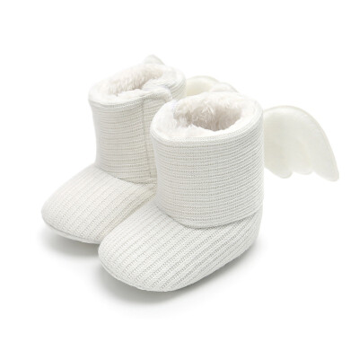 

Fashion Winter Boots Baby Boys Girls Shoes Angle Wing Style Booty Booties Soft Sole No-slip Hook Hoop First Walker Prewalkers