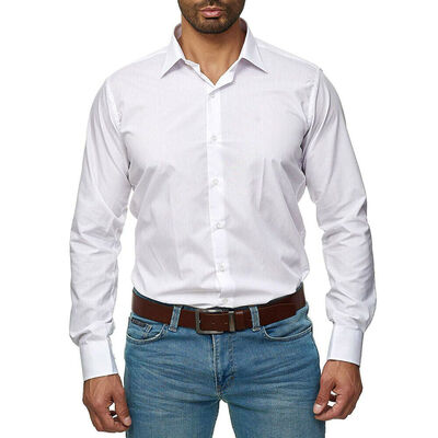 

Mens Formal Dress Shirts Long Sleeve Slim Fit Tops Luxury Work Blouse T-shirt