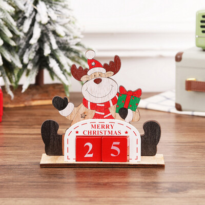 

Siaonvr Christmas Decoration Creative Wooden DIY Calendar Office Desktop Decoration