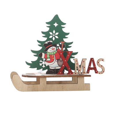 

DIY Assembly Wood Sled Crafts Christmas Pendants Wood Crafts Decoration Christmas Ornaments Party Home Decor Supplies