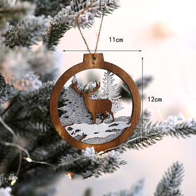 

Toponeto Home Decor Gifts Wooden Pendant Christmas Tree Ornament Party Hanging Decor