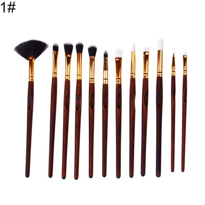 

12PcsSet Wood Handle Eyeshadow Blusher Face Eye Lip Women Beauty Makeup Brushes