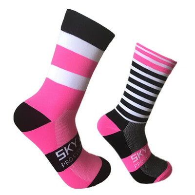 

Cycling Socks Moisture-wicking Bike Socks Men Women Sports Running Gym Training Striated Socks Size 7-12