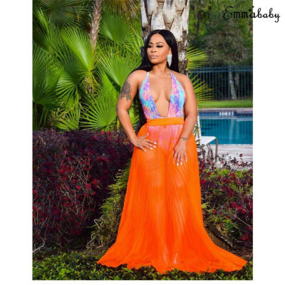 

Women Swimwear Bikini Cover Up Sheer Beach Skirt Sarong Pareo Long Maxi Dress