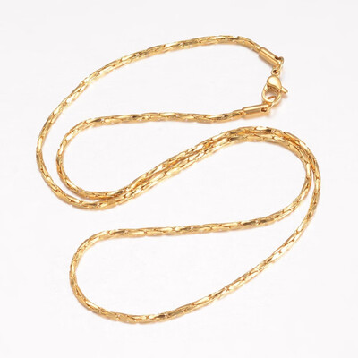 

304 Stainless Steel Necklace Makings Coreana Chains with Lobster Claw Clasps Twisted Golden 1791"1929"455490mm 17mm
