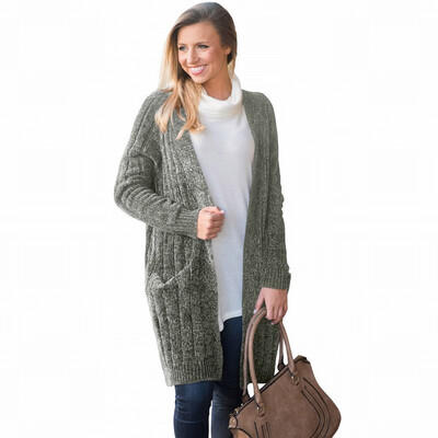 

Long-sleeved womens wool loose long-sleeved cardigan sweater coat