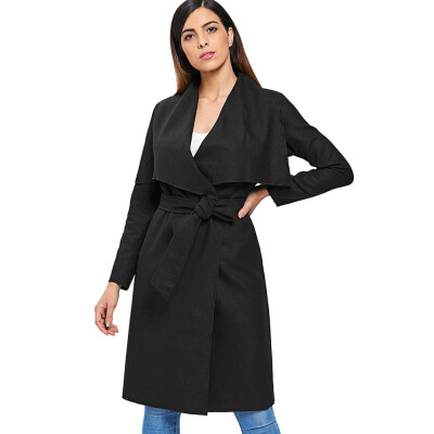 

Longline Wrap Coat with Shawl Collar