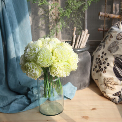 

Gobestart Artificial Silk Fake Flowers Peony Floral Wedding Bouquet Bridal Hydrangea A