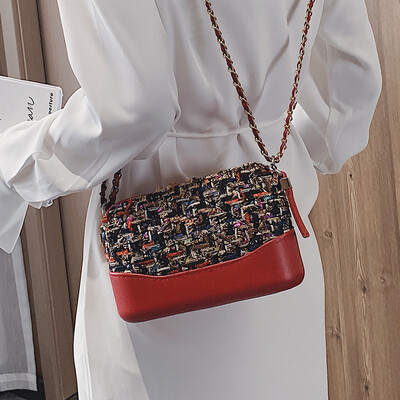 

Advanced sense small bag foreign women handbag 2019 new wave Korean version of the wild Messenger bag woven chain fashion wandering