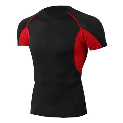

Kozart Men Running T Shirt Sports Tights Workout Running Sportswear White Fitness Gym Tops Male Compression Cycling Shirt