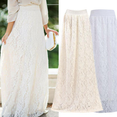 

US STOCK Women Wedding Maxi Boho Long Skirt Lace Tulle Dress Elegant Summer -XL