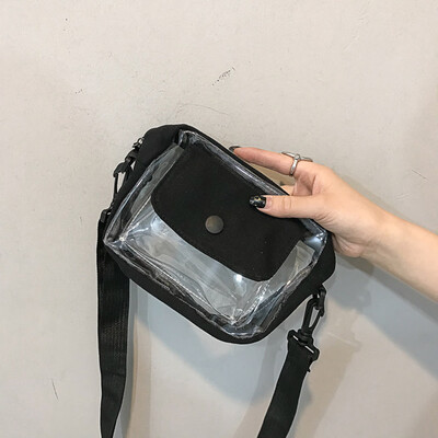 

Tailored Fashion girls canvas transparent jelly student shoulder bag Messenger bag