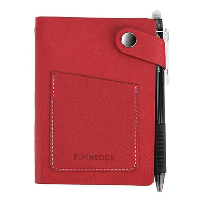 

Elfinbook Mini Smart Reusable Erasable Faux Leather Notebook Paper Notepad Diary Journal Office School Travelers Drawing Gift