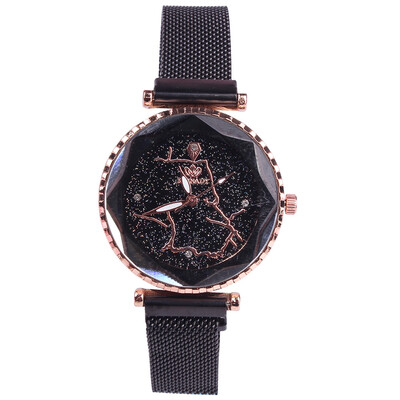 

Magnet watch female lazy Milan buckle net with shaking sound with the stylish quartz watch