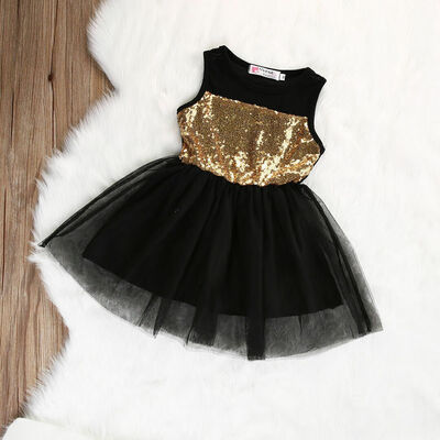 

Sweet Girl Sequin Gauze Skirt Princess Wedding Summer Party Tutu Tulle Dresses