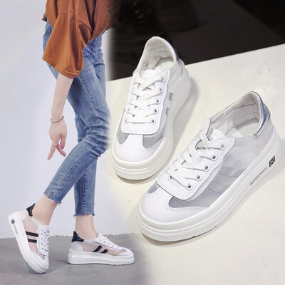 

Small white shoes womens breathable wild shallow mouth single shoes womens net red mesh sports s