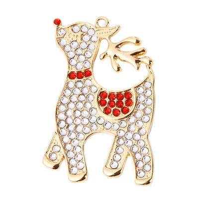 

DIY Full Drill Diamond Painting Keychain Elk Key Ring Necklace Pendant Gift