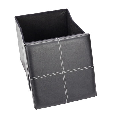 

Leather Folding Storage Ottoman Bench Box Lounge Seat Foot Stool Decor New Black