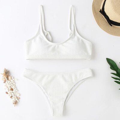 

Roseonmyhand Women Scoop Neck Cut Out Front Lace Up Back High Cut Monokini One Piece Swimsuit