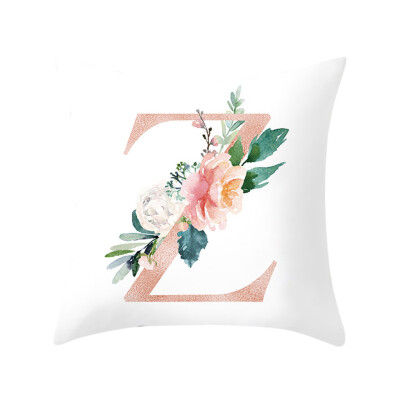 

〖Follure〗Letter Pillow Alphabet Cushion Cover for Sofa Home Decoration Flower Pillowcase