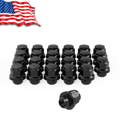 

24 Lug Nuts Mag Seat 12x15 Black Fits Toyota Tacoma FJ Cruiser Tundra Sequoia