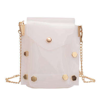 

PVC Rivet Shoulder Crossbody Handbags Women Small Chain Flap Messenger Bags