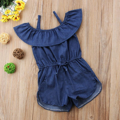 

Newest Toddler Kids Girls Denim Blue Strap Romper Jumpsuit Playsuit Clothes 1-6T