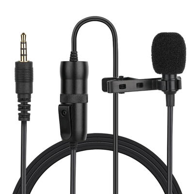 

Lavalier Microphone 6m Clip-on Collar Condenser Lapel Mic for Smartphone PC