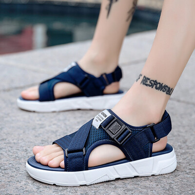 

Summer slippers personality wear beach shoes mens sandals word sandals summer Korean version of the trend of leisure tide outdoor