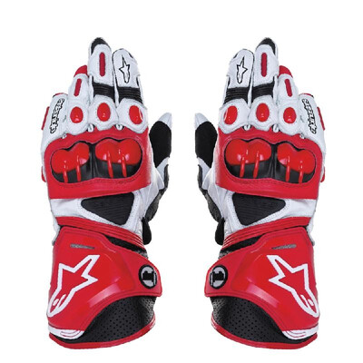 

Motorcycle Glove Racing Genuine Leather Motorbike Gloves White