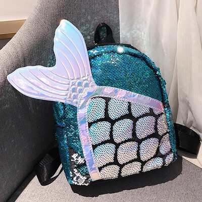 

Original personality scales sequined backpack tide new Korean fashion mermaid backpack student bags