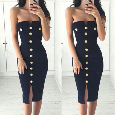 

US Stock Women Summer Sleeveless Bodycon Evening Party Cocktail Short Mini Dress