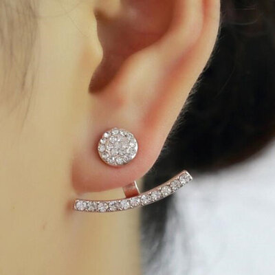 

New Crystal Flower Earrings for Women Fashion Jewelry Gold Silver Rhinestones Earrings Gift for Party Weddings