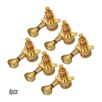 

Electric Guitar Machine Heads Knobs String Tuning Pegs Locking Tuners Pack of 6 Pieces 6R with Mounting Screws&Ferrules Black