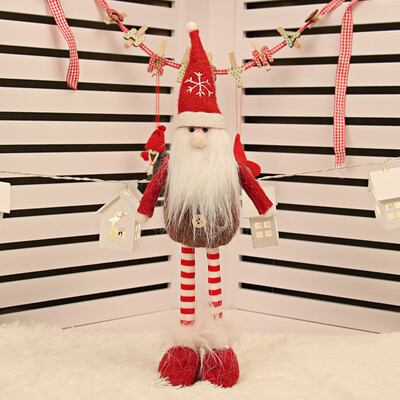 

Toponeto Retractable Christmas Santa Claus Snowman Deer Dolls Standing Figurine Tree