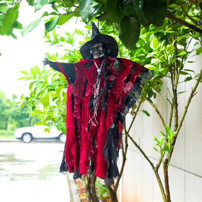 

Toponeto Halloween Bar Decoration Sound Control Pointer Deuce Pendant Scary Witch Pendant