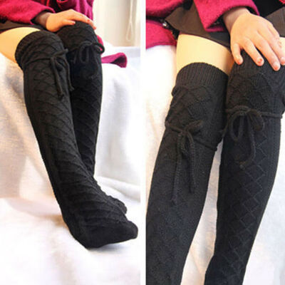 

NEWEST Women Winter Wool Warm Knit Over Knee Thigh High Stockings Socks Leggings