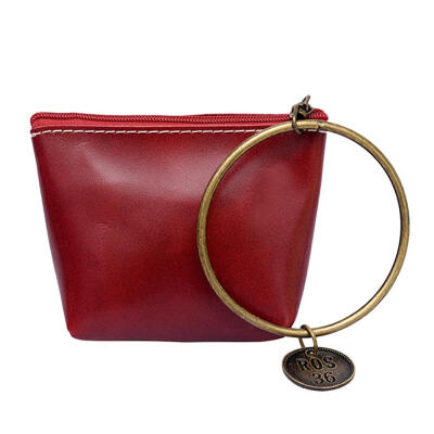 

Round Ring Mini Handbags Casual Women Girls Wallet Leather Clutch Wristlets