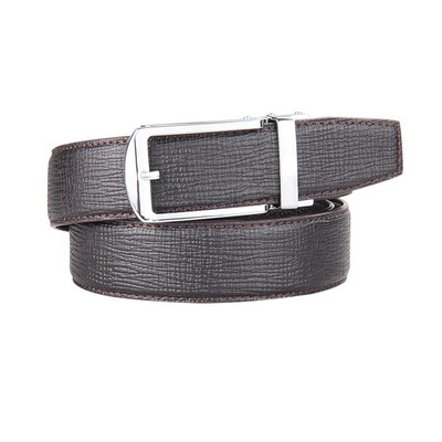 

BPSTAR Mens Automatic Buckle Genuine Leather Mens Ratchet Holeless Belt Business High Quality Mens Real Belt for Pants