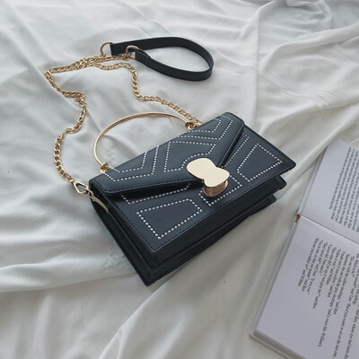 

Foreign style small bag women 2019 new wave portable Korean shoulder bag fashion chain slung small square bag