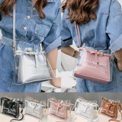 

New Women Handbag Clear Jelly Bag Transparent PVC Bag Candy Color Women Tote Bag