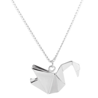 

Grateful 925 Sterling Silver Origami Crane Necklace for Women Jewelry Gift