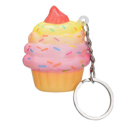 

Siaonvr Kawaii Adorable Ice Cream Cake Scented Cream Slow Keychain Stress Reliever Toy