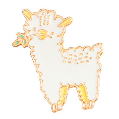 

Lovely Enamel Badges Alpaca Sheep Brooches Llama Baby Pins Festival Gifts Unisex
